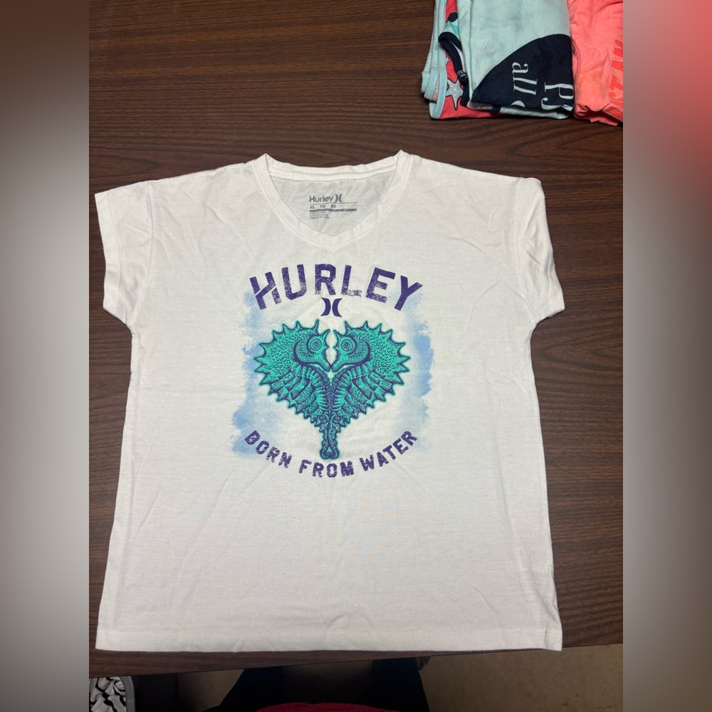 Hurley Cream V-Neck Tee